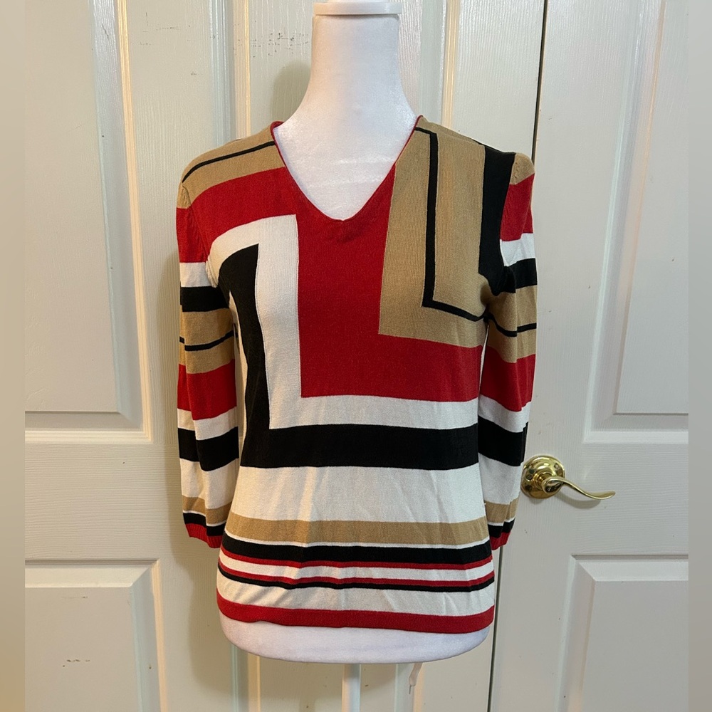 Martina colorblock short sleeve sweater